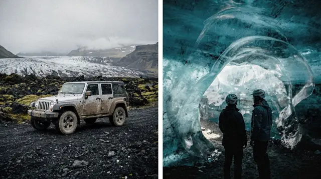 From Jökulsárlón: Crystal Blue Ice Cave Super Jeep Tour