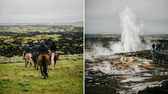 From Reykjavík: Full-day Golden Circle & Horse Riding Tour