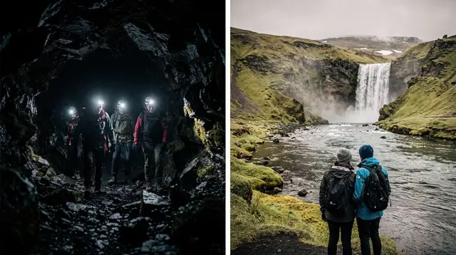 Reykjavik: Lava Cave, Hot Springs, and Waterfalls Tour