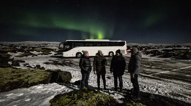 From Reykjavik: Northern Lights Bus Tour with Hot Cocoa