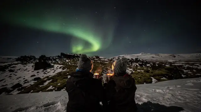 Reykjavik: Northern Lights Tour with Free Photos & Hot Cocoa