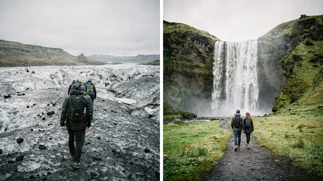 South Coast of Iceland: Black Beach, Glacier, Waterfalls